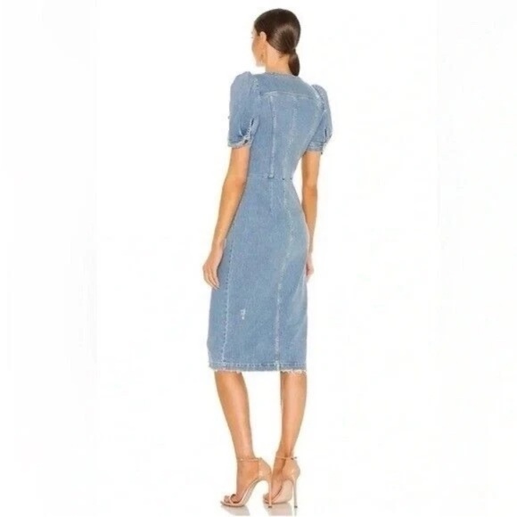 NWT Retrofete Annie Dress Light Blue Denim Distressed Sz S MSRP $495 - Picture 3 of 10